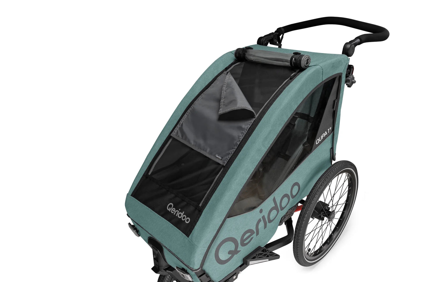 Qeridoo QUPA 1 Plus Fahrradanhänger Einsitzer - Mineral Blue