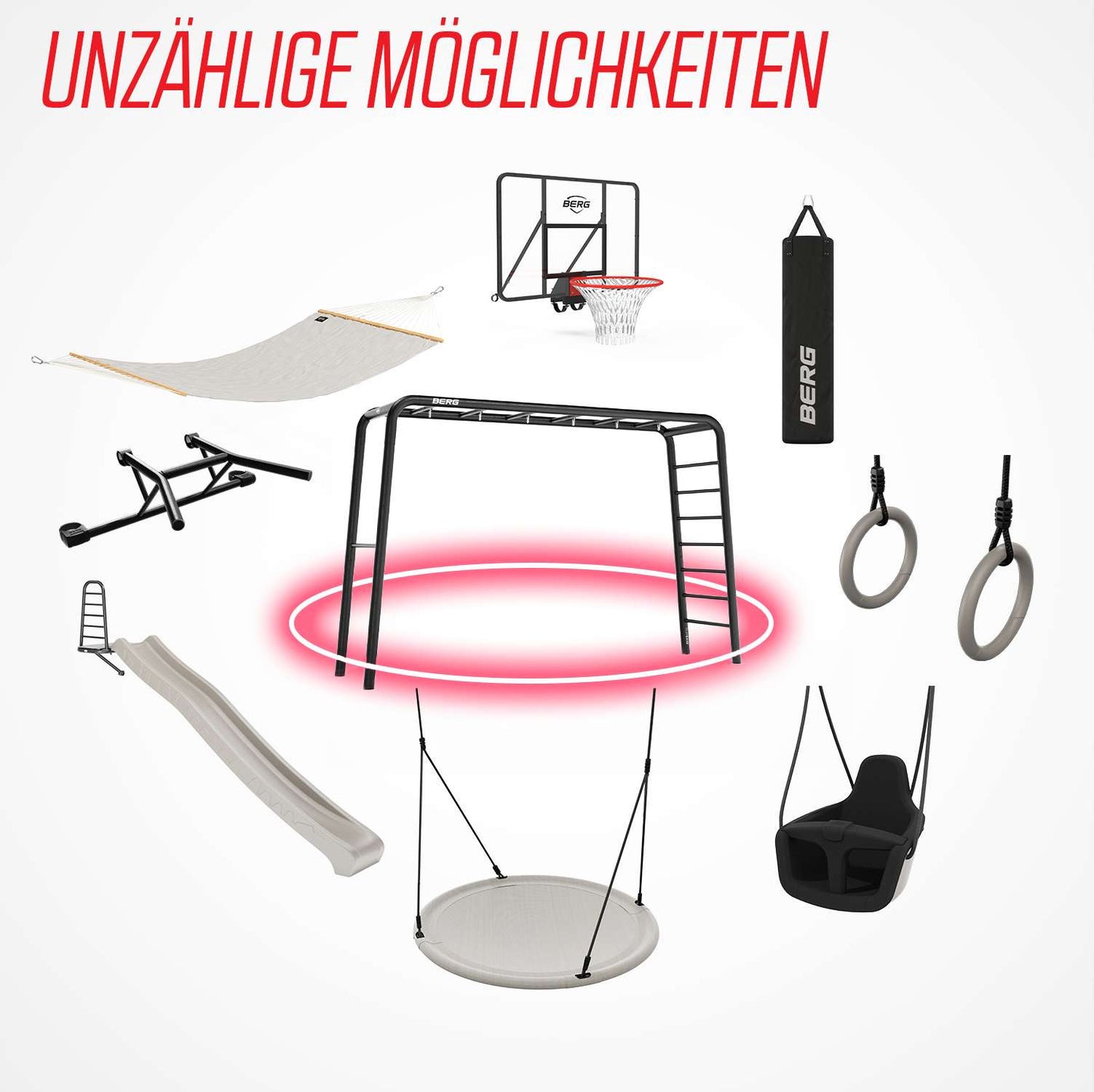 BERG PlayBase Turnringe Grau Zubehör