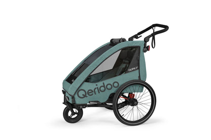 Qeridoo QUPA 1 Plus Fahrradanhänger Einsitzer - Mineral Blue