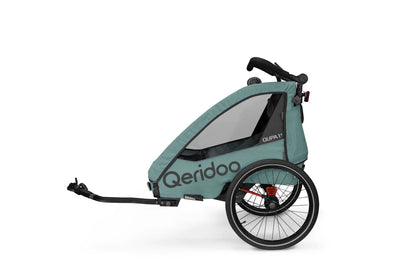 Qeridoo QUPA 1 Plus Fahrradanhänger Einsitzer - Mineral Blue