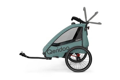 Qeridoo QUPA 1 Plus Fahrradanhänger Einsitzer - Mineral Blue