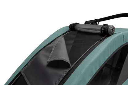 Qeridoo QUPA 1 Plus Fahrradanhänger Einsitzer - Mineral Blue