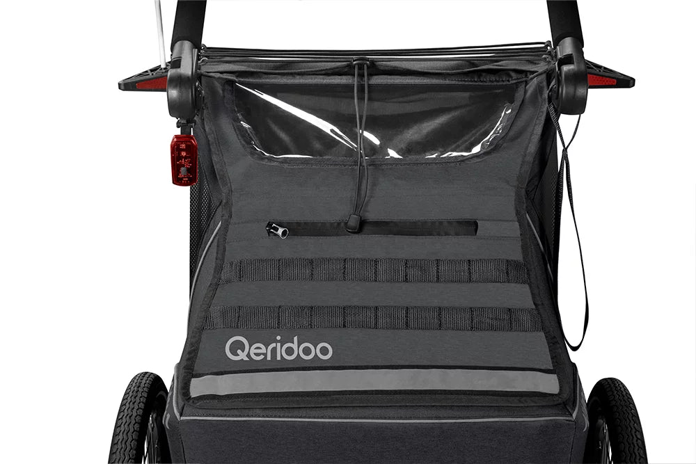 Qeridoo Kidgoo 2 Fahrradanhänger Zweisitzer - Steel Grey 2023