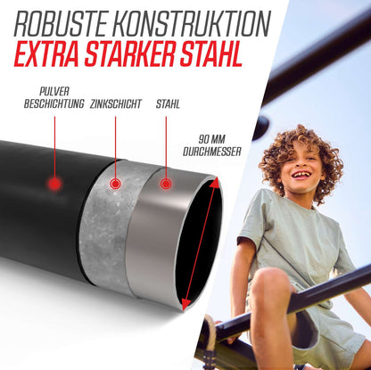 BERG PlayBase Large Reck/Leiter mit Tellerschaukel und Ringe und Kletterwand