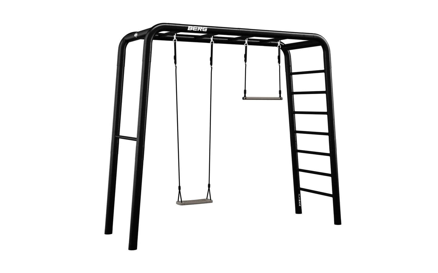 BERG PlayBase Medium Horizontal Bar/High Bar with Wooden Swing Seat &amp; Trapeze 