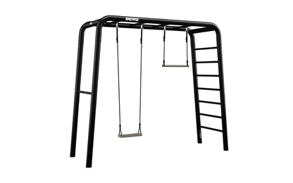 BERG PlayBase Medium Horizontal Bar/High Bar with Wooden Swing Seat &amp; Trapeze 