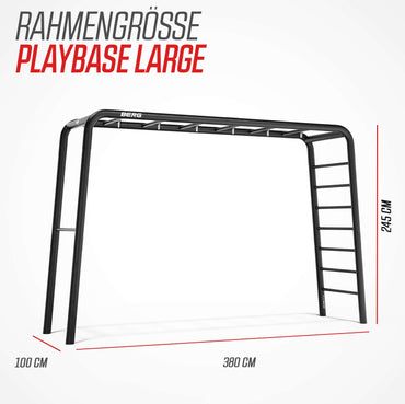 BERG PlayBase Large Horizontal Bar/Ladder with Plate Swing &amp; Rings &amp; Climbing Wall 