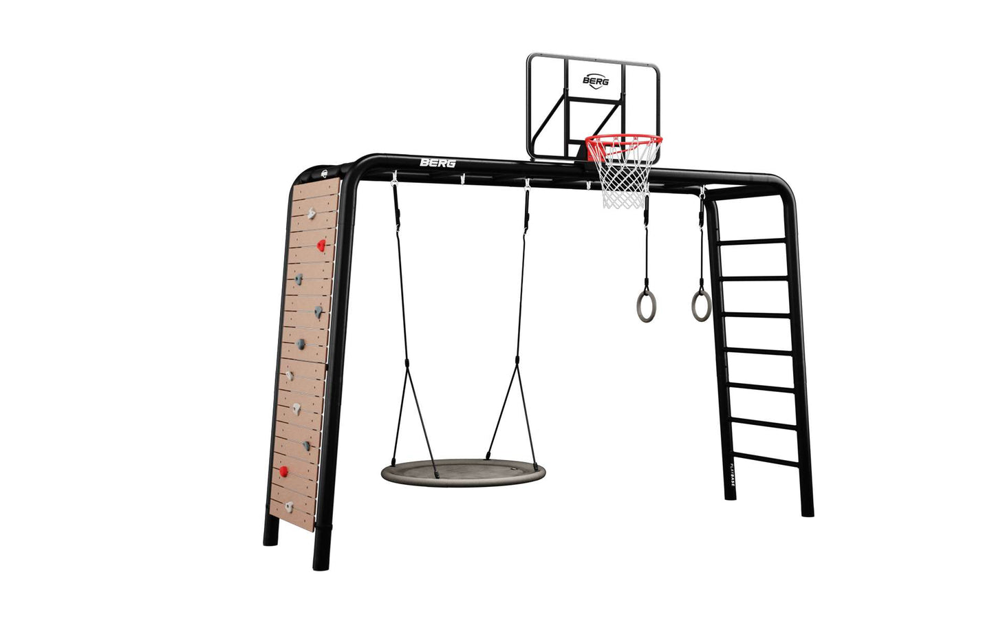 BERG PlayBase Large Horizontal Bar/Ladder with Baby Swing &amp; Nest Swing 