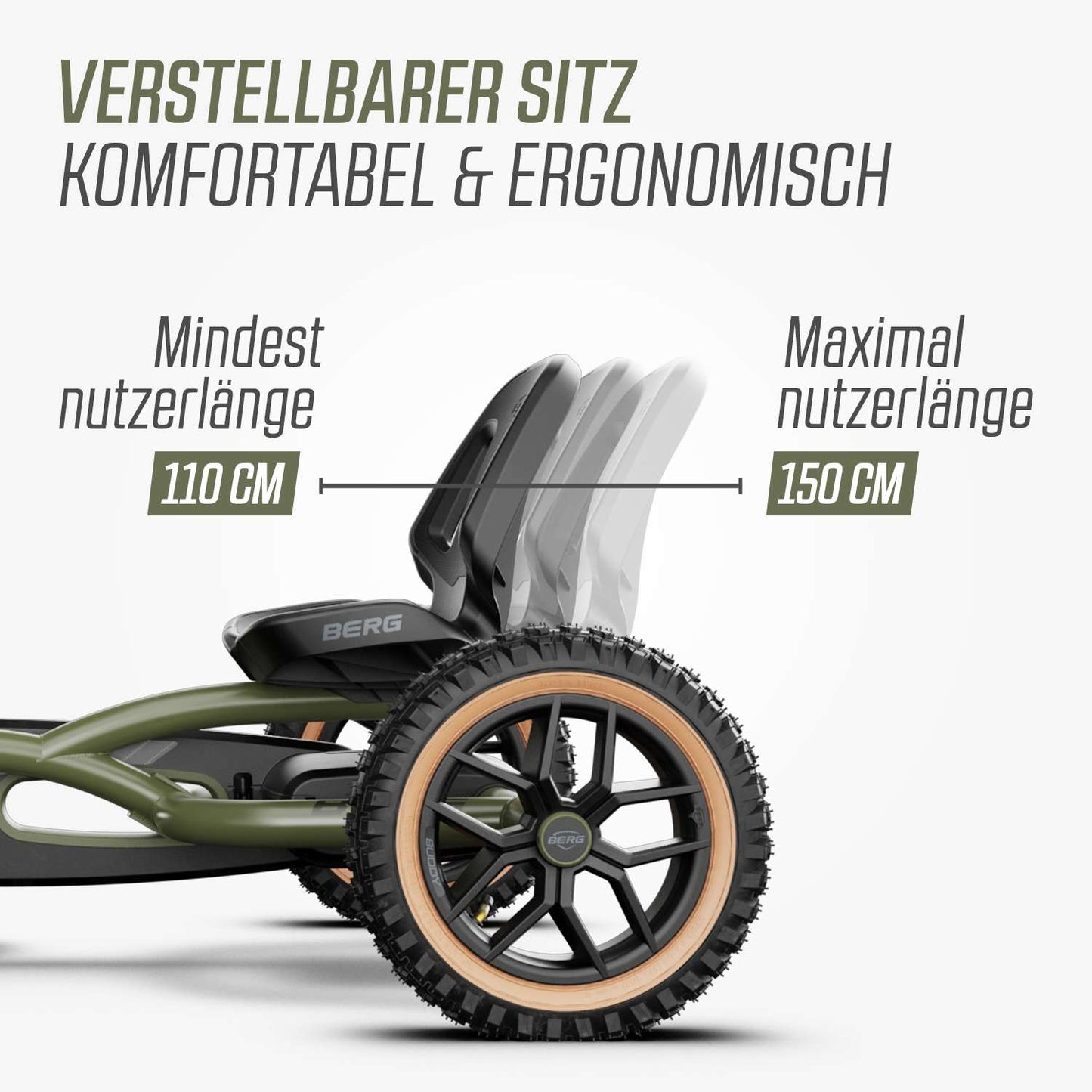 BERG Gokart Buddy Trail Grün - Sonderedition