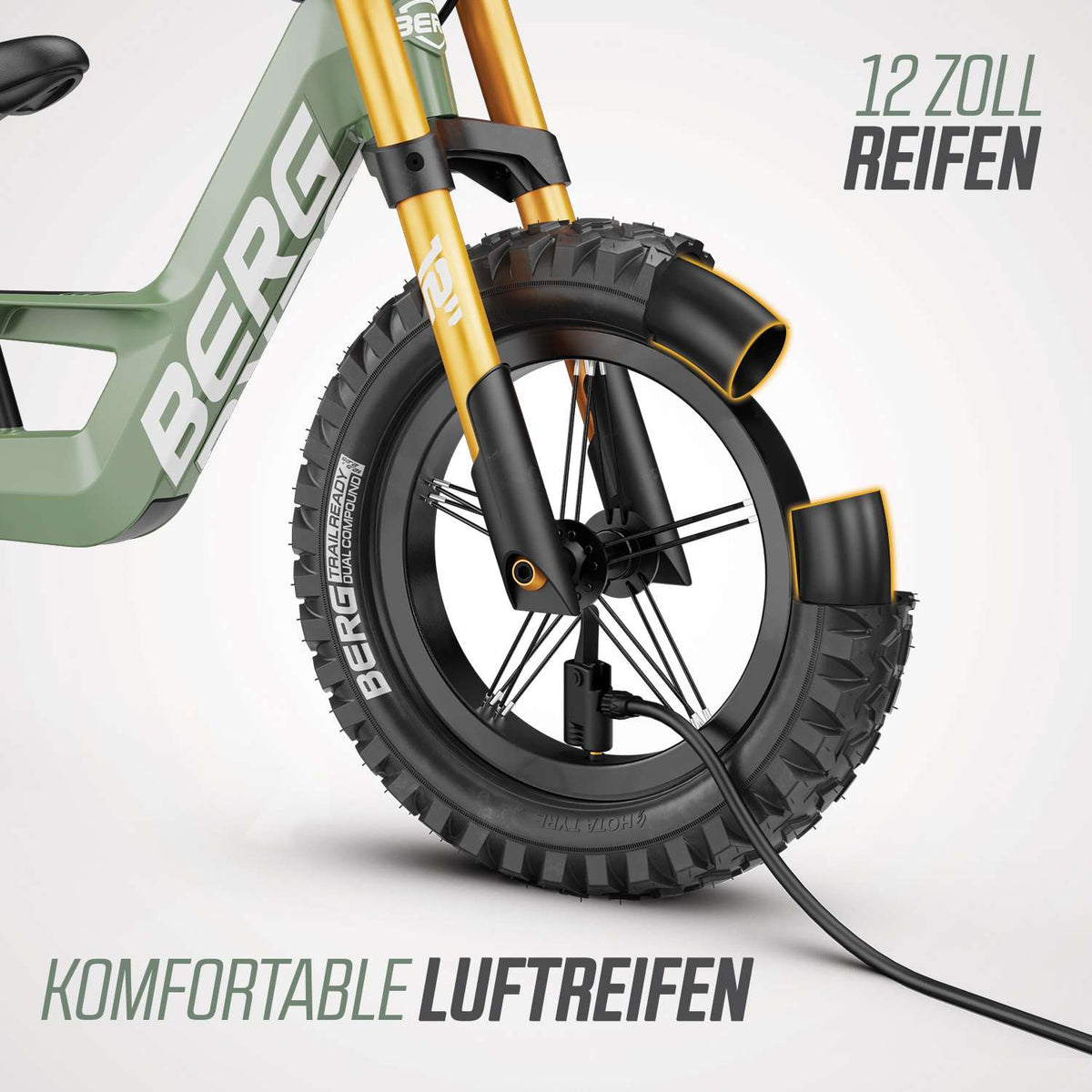 BERG Biky Cross Green - Laufrad mit Handbremse 12“