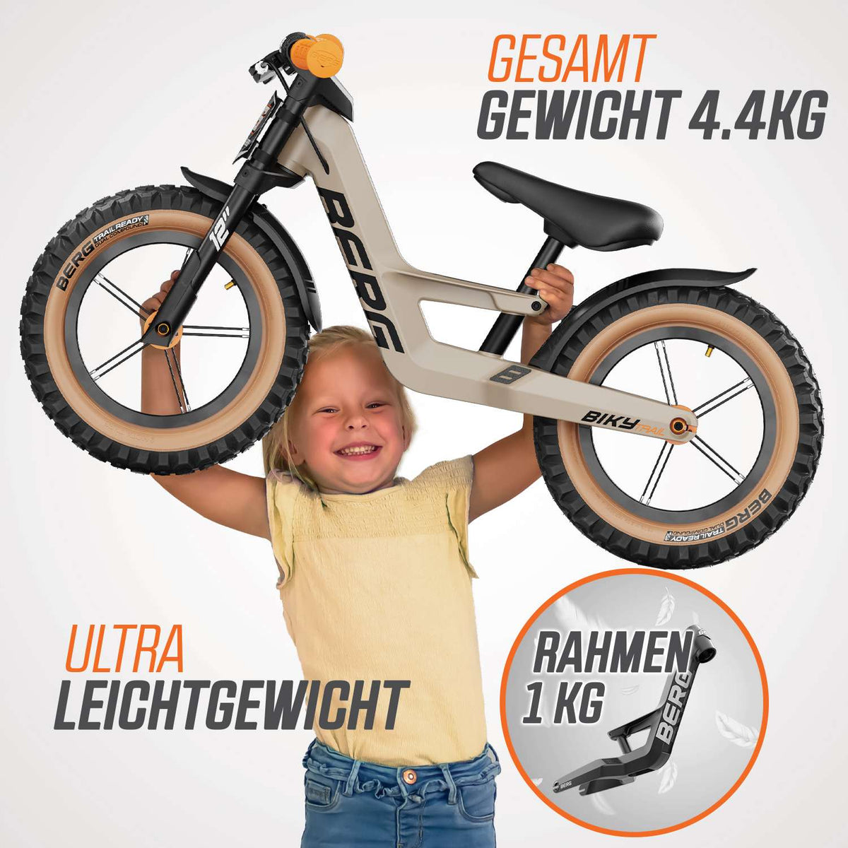 BERG Biky Trail green - balance bike with handbrake 12“