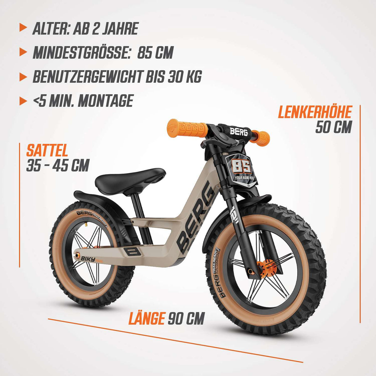 BERG Biky Trail green - balance bike with handbrake 12“