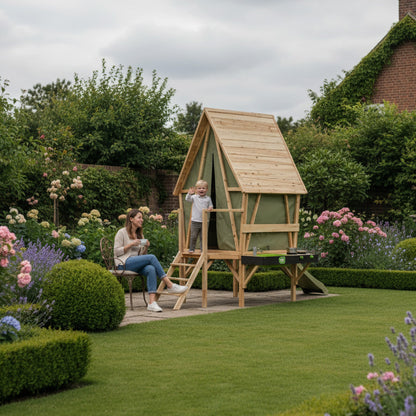 EXIT Yuki 350 Holzspielhaus mit Rutsche und Matschküche