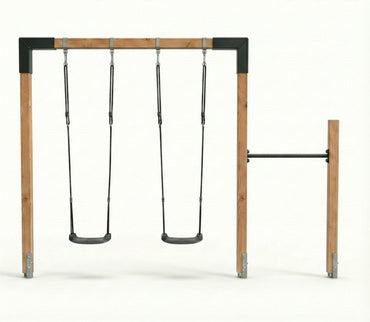 EXIT Linea 85 doppelte Holzschaukel mit Reckstange