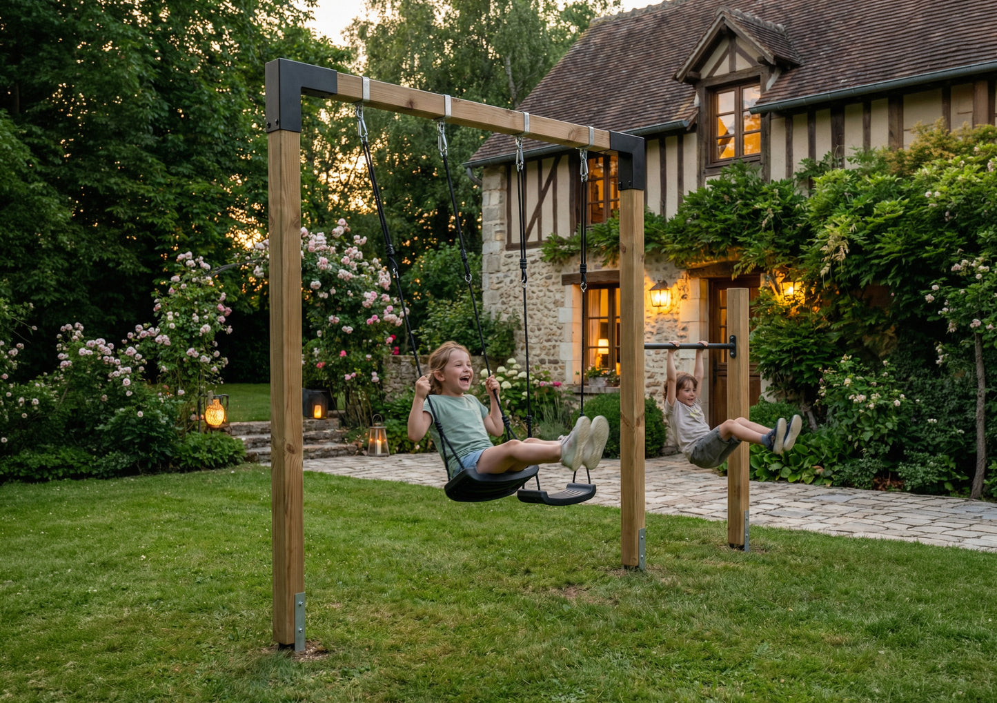 EXIT Ivy play tower with slide and swing