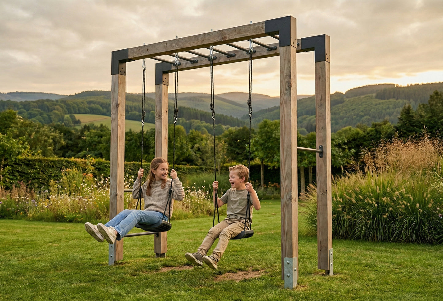 EXIT Linea Robust 110 Holz-Monkeybar mit Doppelschaukel