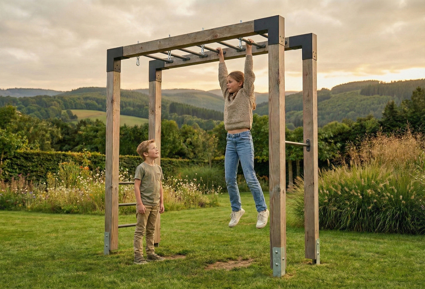 EXIT Linea Robust 110 Holz-Monkeybar mit Doppelschaukel