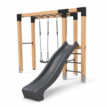 EXIT Linea Robust 110 Holz-Monkeybar mit Doppelschaukel und Rutsche