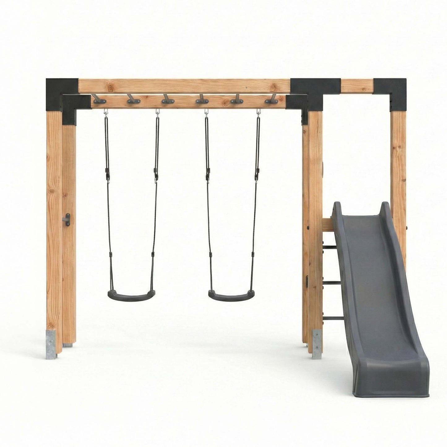 EXIT Linea Robust 110 Holz-Monkeybar mit Doppelschaukel und Rutsche