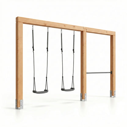EXIT Linea Massiv 140 doppelte Holzschaukel mit Reckstange