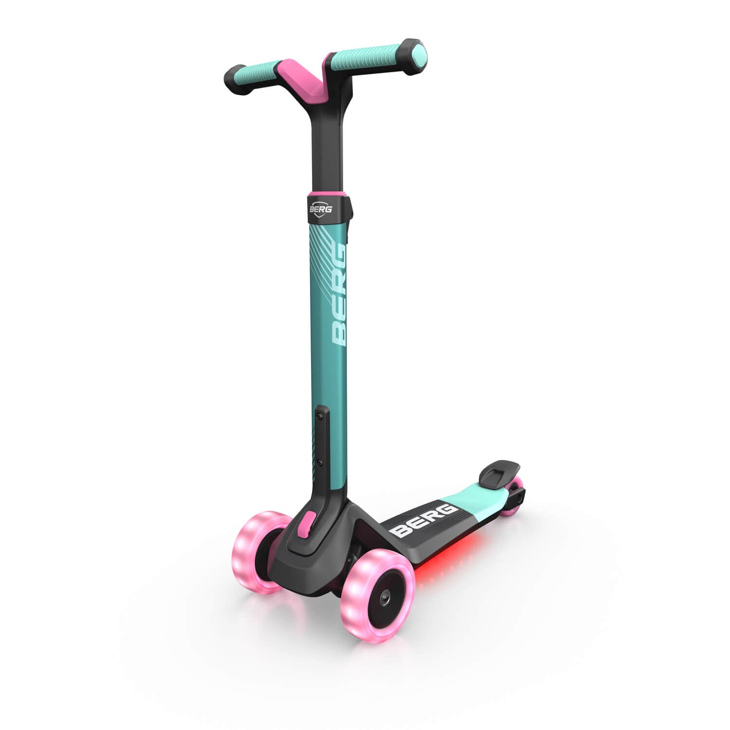 Berg Nexo Scooter mint mit LED Reifen und Unterbodenlicht