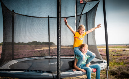 BERG Trampolin Regular 200 rund grau mit Sicherheitsnetz Komfort