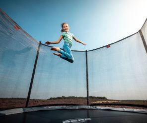 BERG Trampolin Favorit Regular 270 grau mit Sicherheitsnetz Komfort