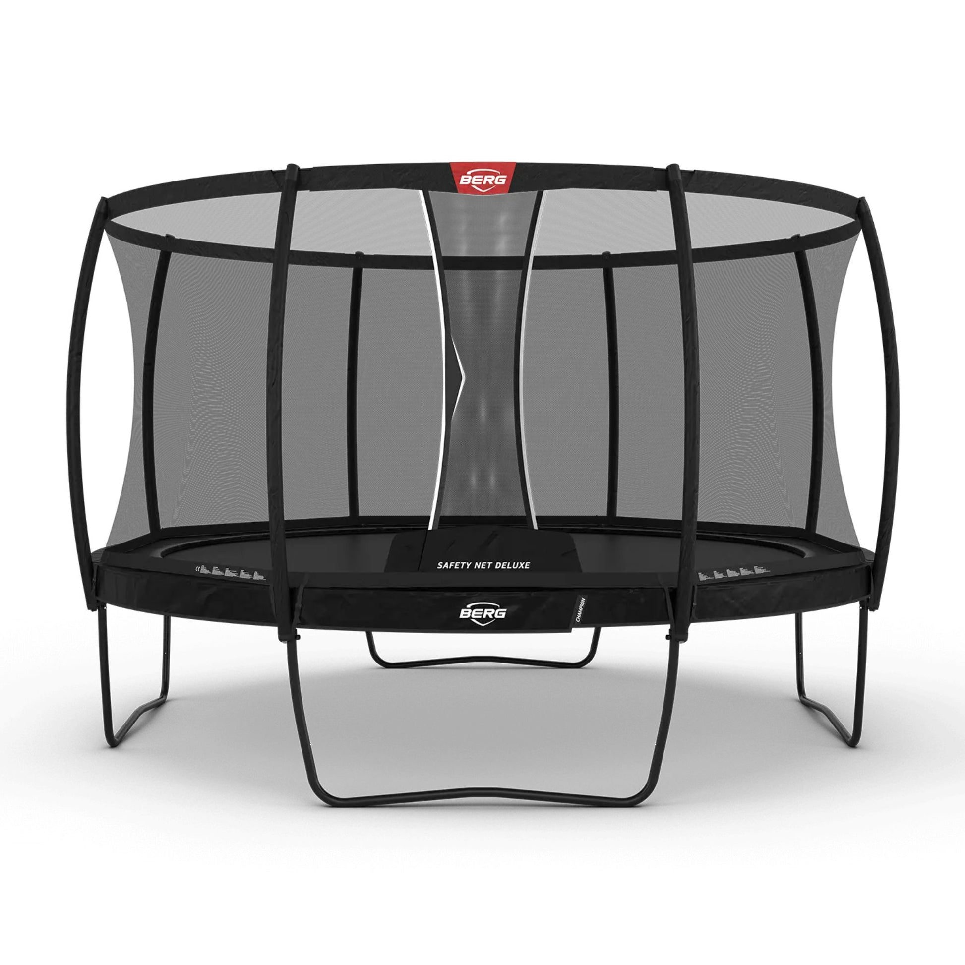 BERG Trampolin Champion Regular 430 rund schwarz mit Sicherheitsnetz Deluxe