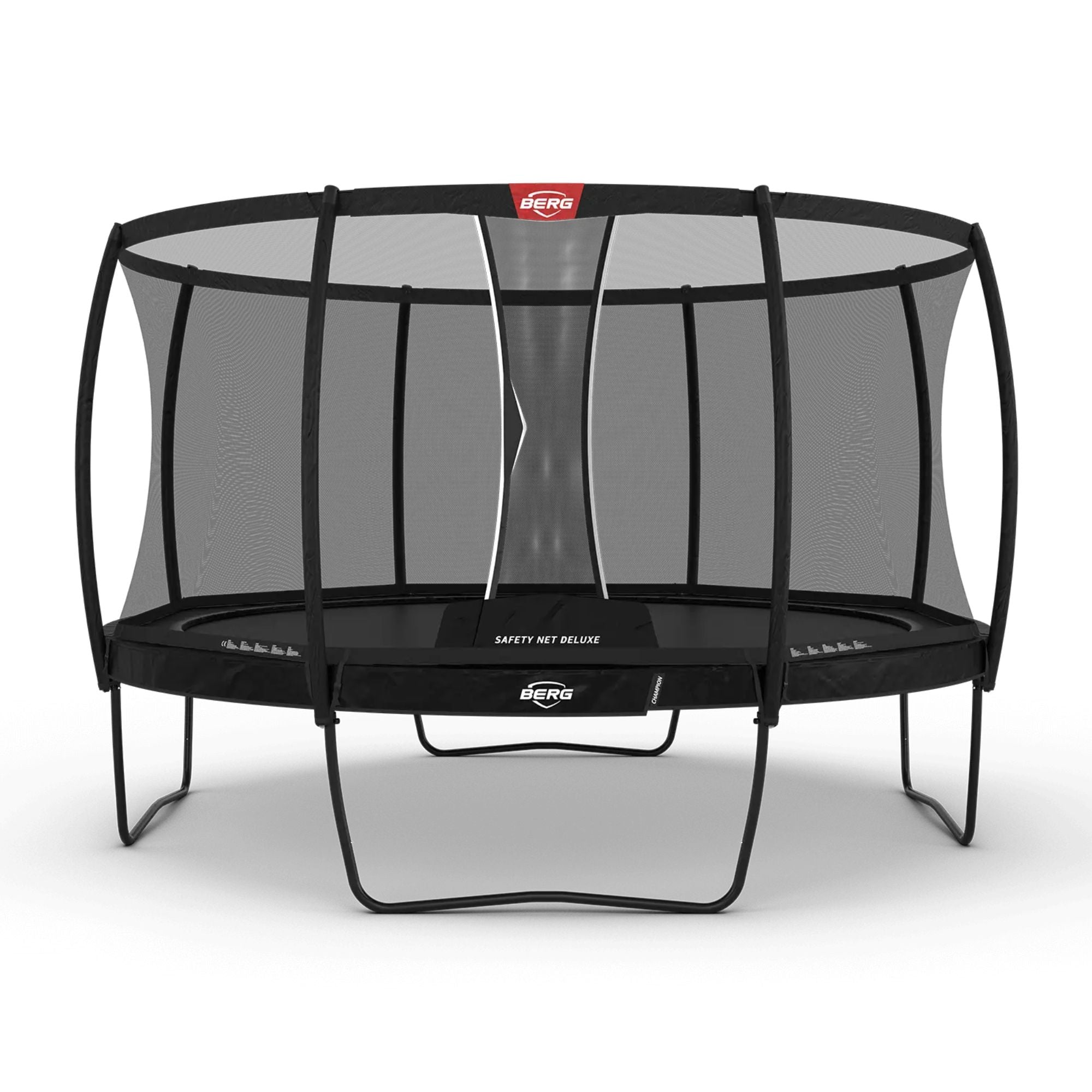 BERG Trampolin Champion Regular 430 rund schwarz mit Sicherheitsnetz Deluxe