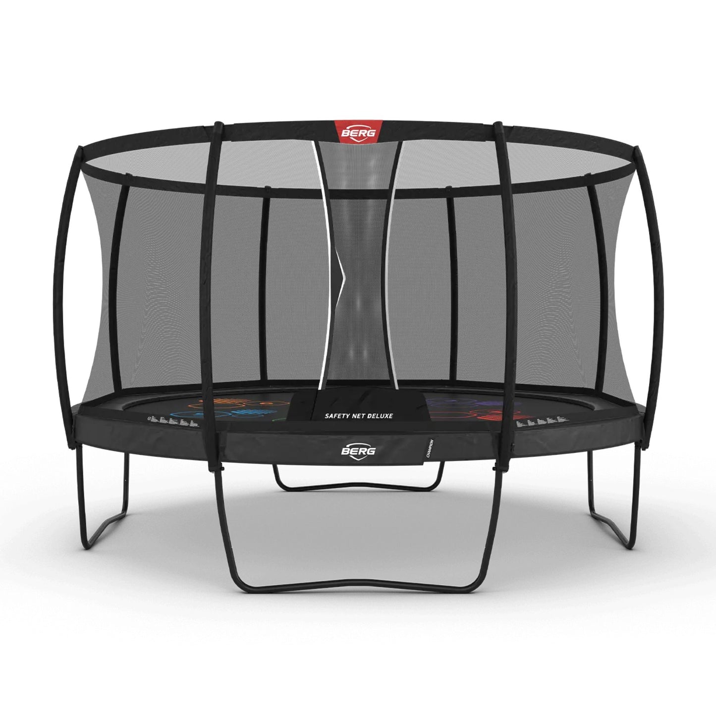 BERG Trampolin Champion 430 Levels rund schwarz mit Sicherheitsnetz Deluxe