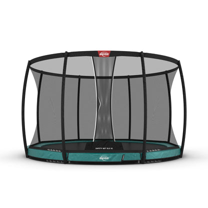 BERG Champion InGround 430 Bodentrampolin XL Sicherheitsnetz Deluxe grün