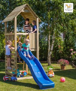 Spielturm Carol 1aus Holz mit Rutsche und Klettersprossen