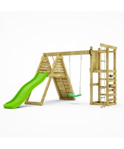 Spielturm Climber mit Rutsche, Schaukel, Rampe und Kletterseil