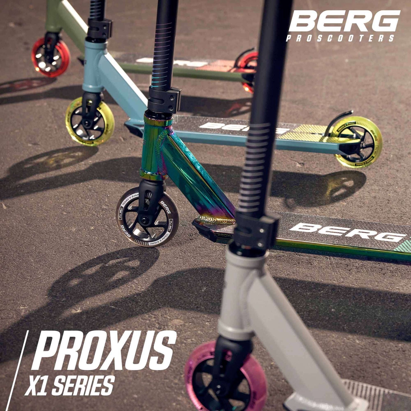BERG Kick Scooter Proxus X1 Blue/Lime - Stunt Scooter
