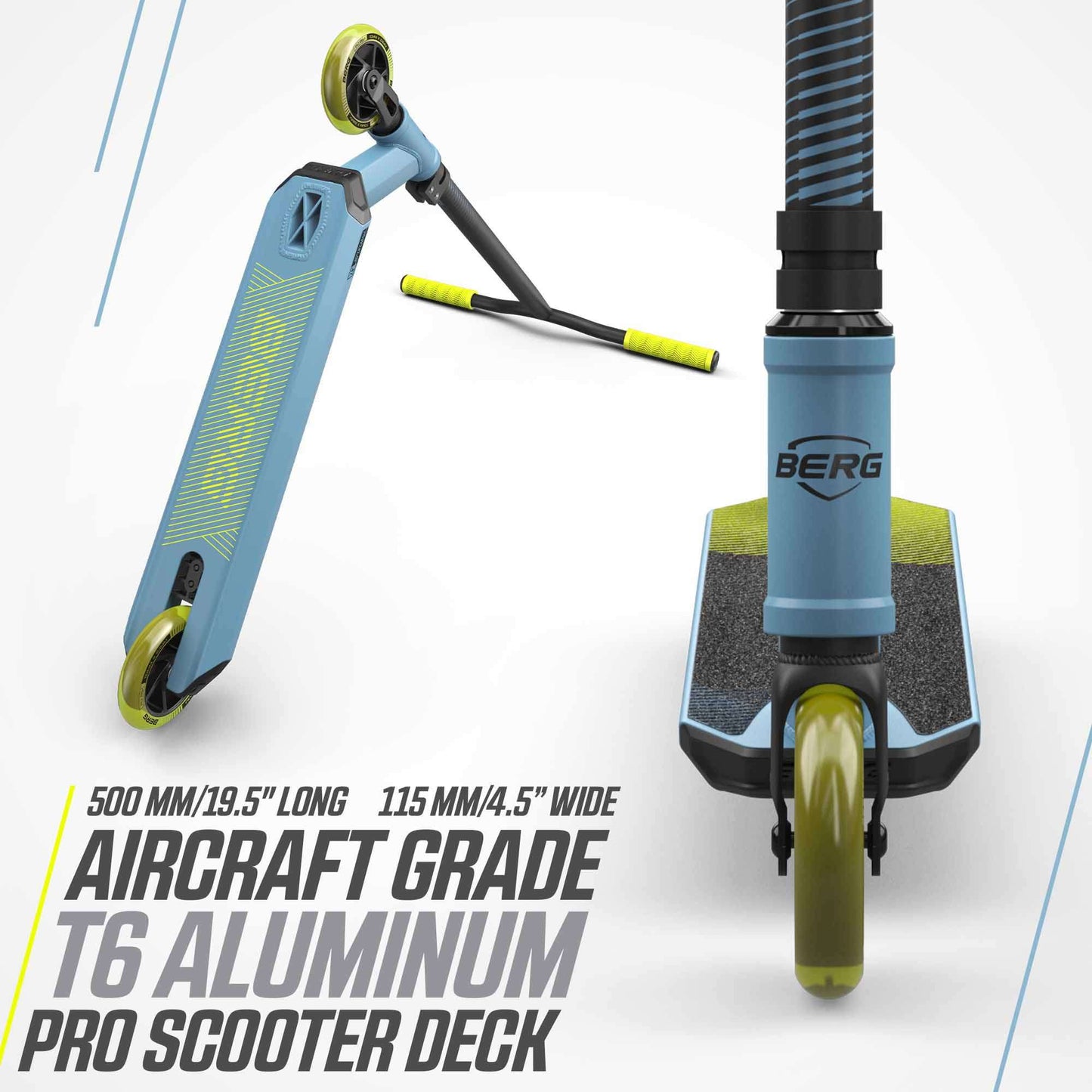BERG Kick Scooter Proxus X1 Blue/Lime - Stunt Scooter