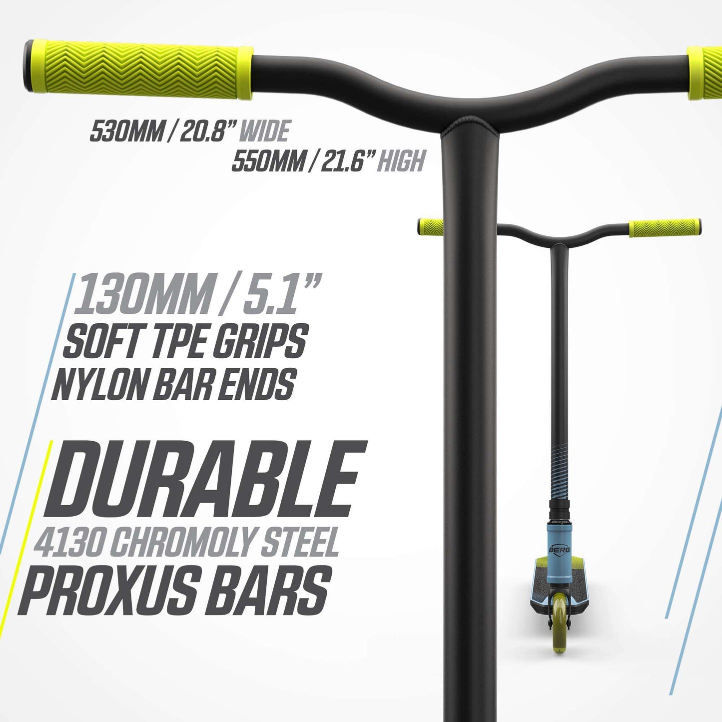 BERG Kick Scooter Proxus X1 Blue/Lime - Stunt Scooter