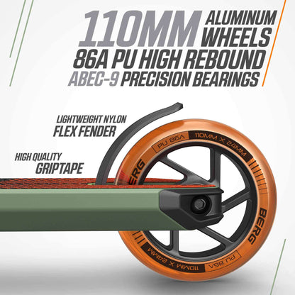 BERG Tretroller Proxus X1 Grün/Orange - Stuntroller