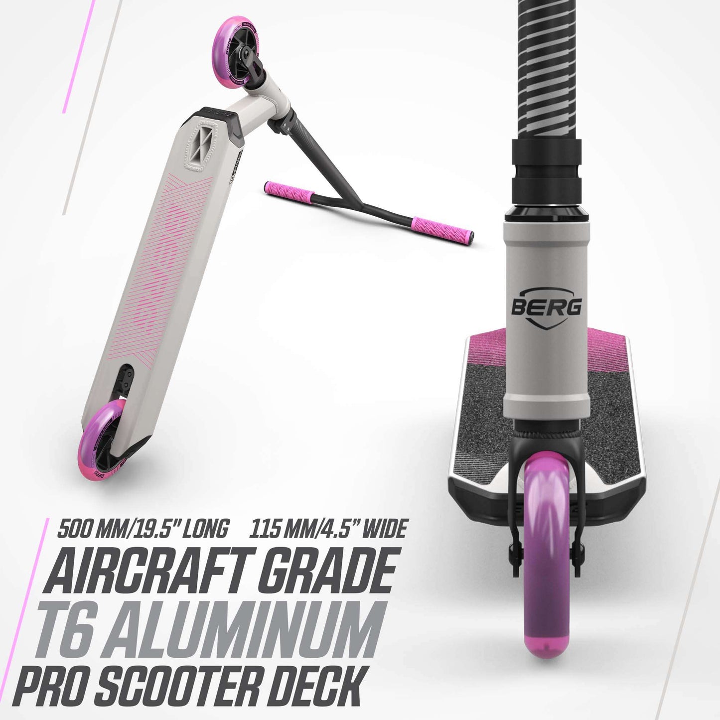 BERG kick scooter Proxus X1 grey/pink stunt scooter