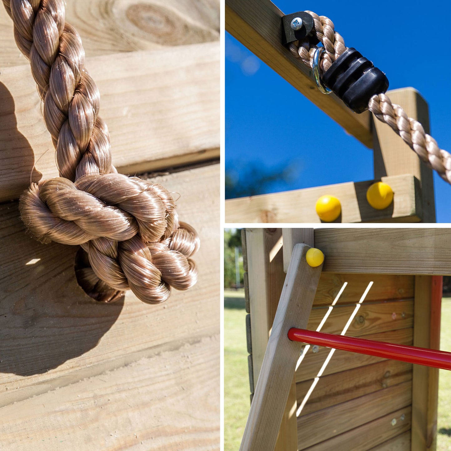 Spielturm Carol 2 aus Holz mit Rutsche, Schaukel und Kletterwand