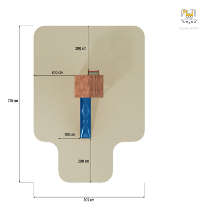 Spielturm Carol 1aus Holz mit Rutsche und Klettersprossen