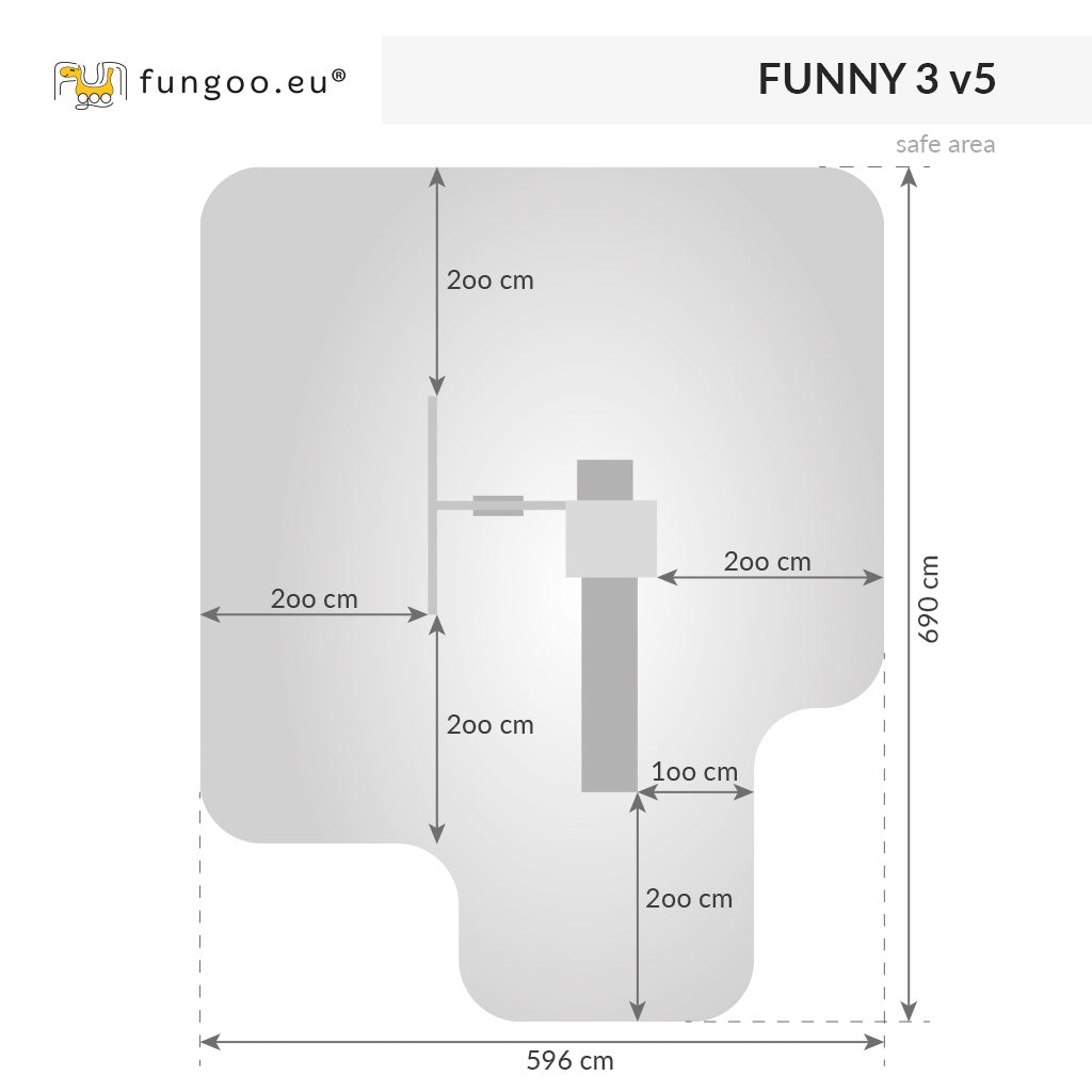 Spielturm Funny 3 aus Holz mit Rutsche, Schaukel und Kletterwand