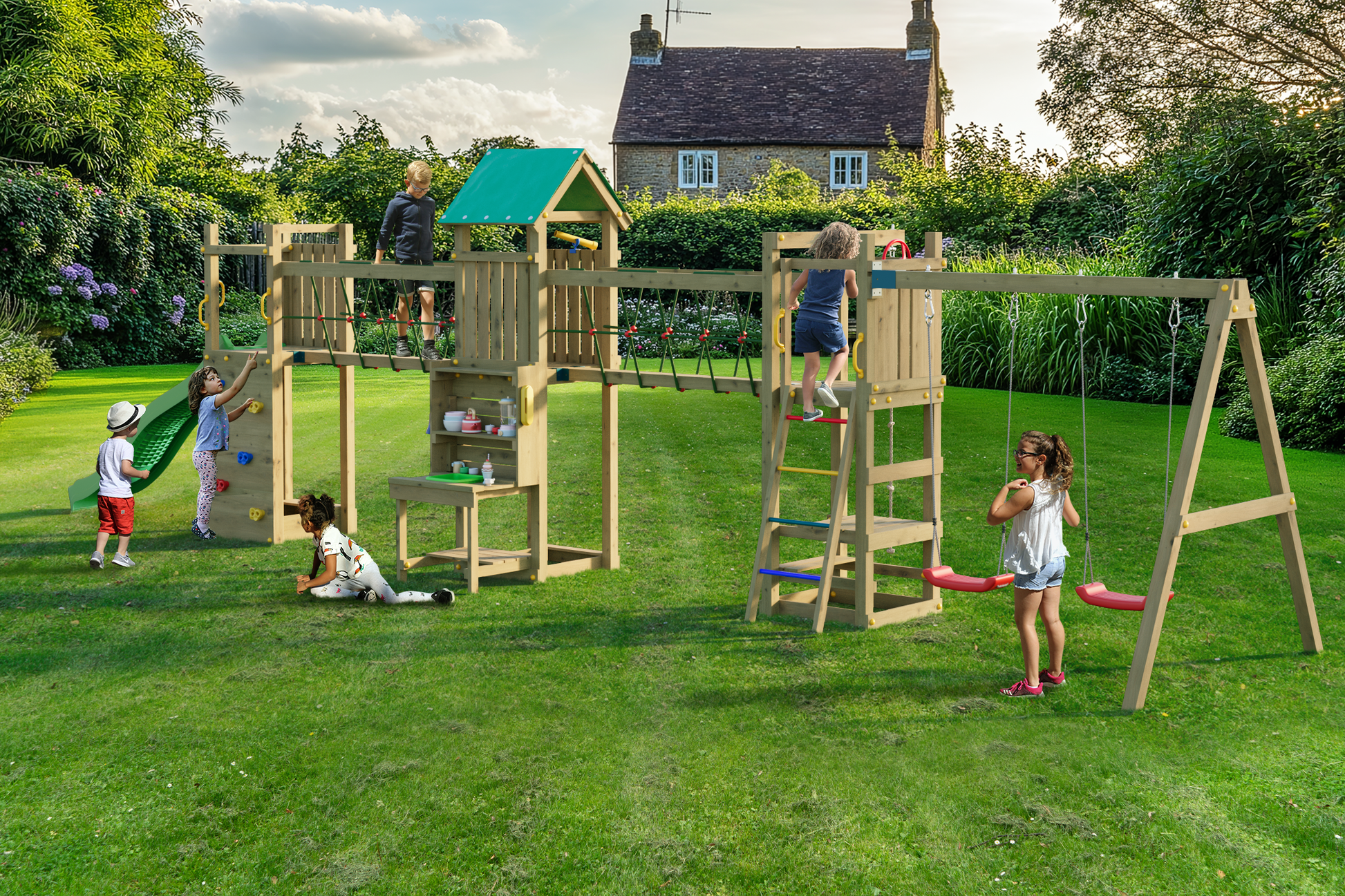 Fungoo Spielturm Space Longer Riesenspielturm für Kinder