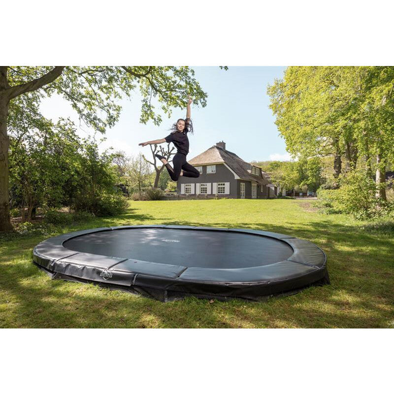 BERG Champion InGround 350 Bodentrampolin oval grau Garten