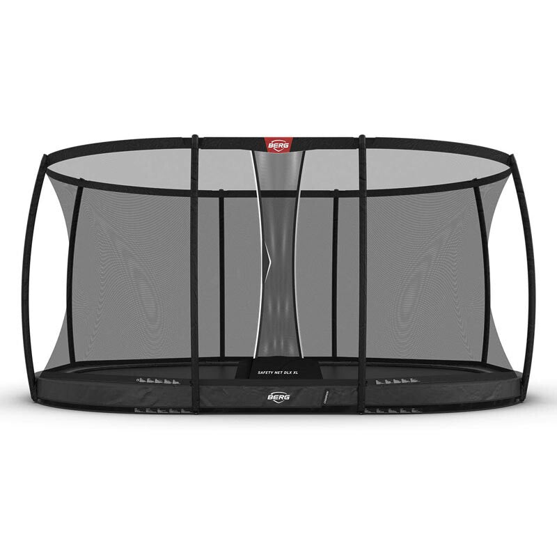 BERG Grand Champion InGround 520 Bodentrampolin oval grau Sicherheitsnetz Deluxe XL