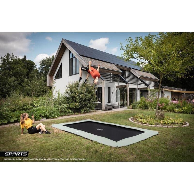 BERG Sports Ultim Champion FlatGround Eco 410 Bodentrampolin rechteckig grün Garten