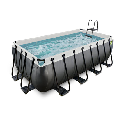 EXIT Black Leather Pool rechteckig 400x200x122cm - schwarz