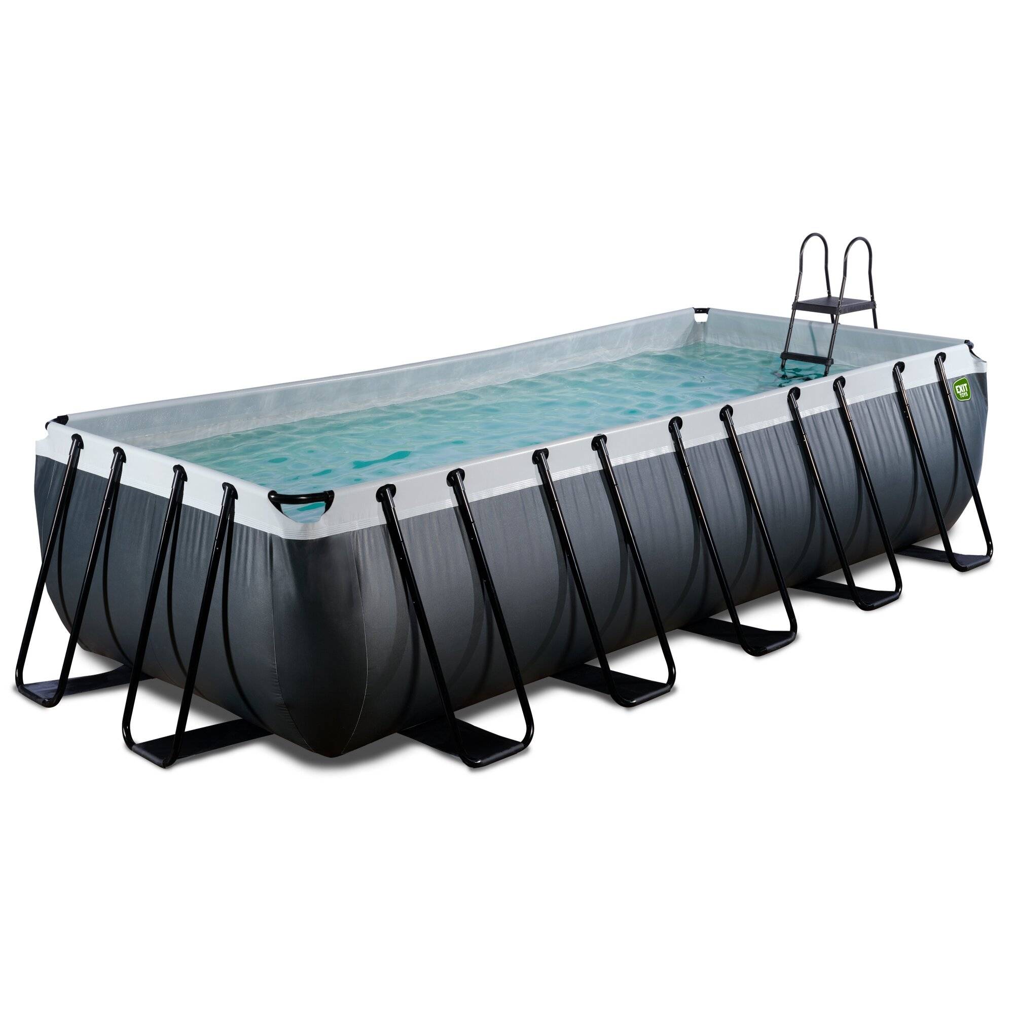 EXIT Black Leather rechteckig Pool 540x250x122cm - schwarz