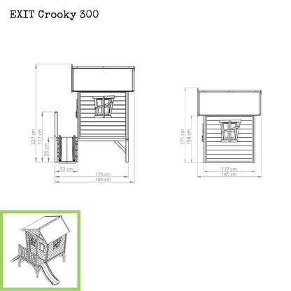 EXIT Crooky 300 Holzspielhaus graubeige Maße