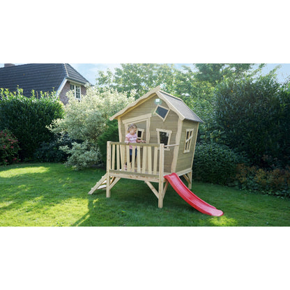 EXIT Crooky 300 Holzspielhaus graubeige Outdoor