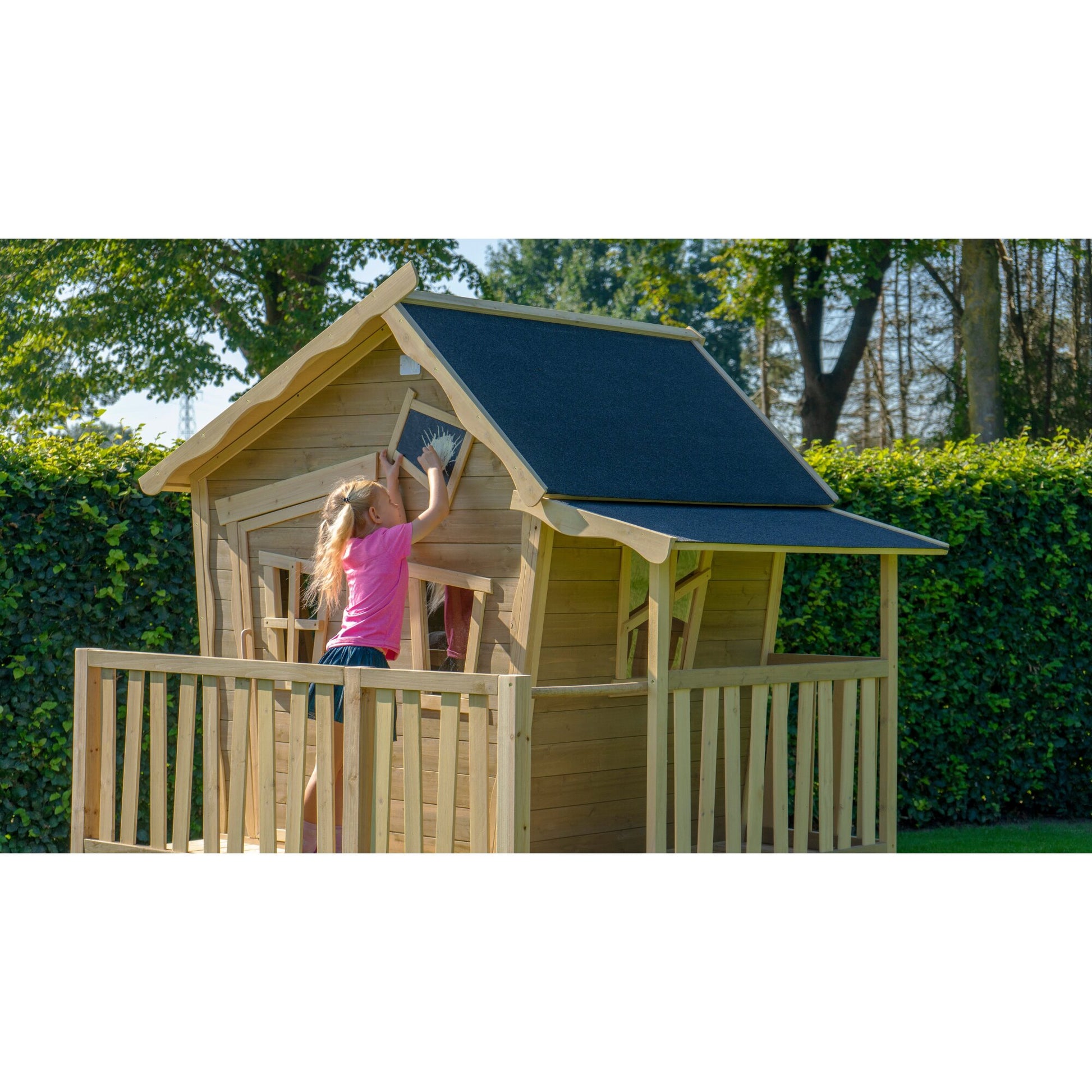 EXIT Crooky 350 Holzspielhaus graubeige Kinder